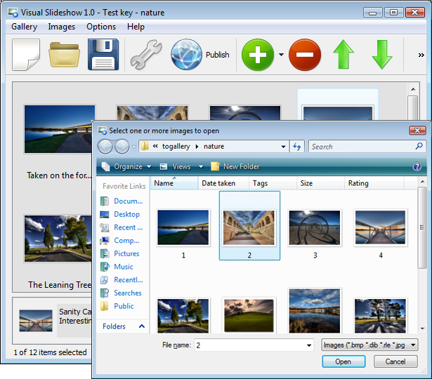 Add Images To Gallery : Play Slideshow On Flash Drive